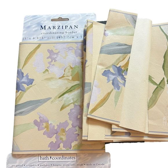 Marzipan Coordinating Border Pre-Pasted Floral Pattern Lot 3 NEW Packs 1 Partial - Picture 7 of 7